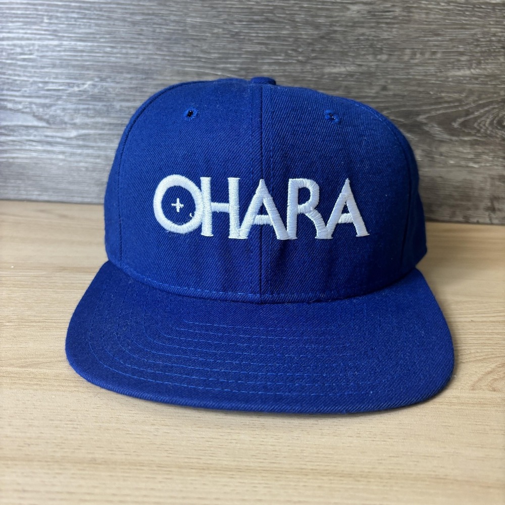 Ohara Hat Cap Snap Back Blue Embroidered Delong Made USA Promo Mens Classic